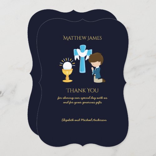 Thank You BOYS First Holy Communion Invitation