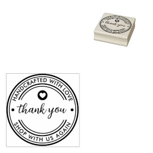Thank You Brand Loyalty Handcrafted with Love Rubber Stamp