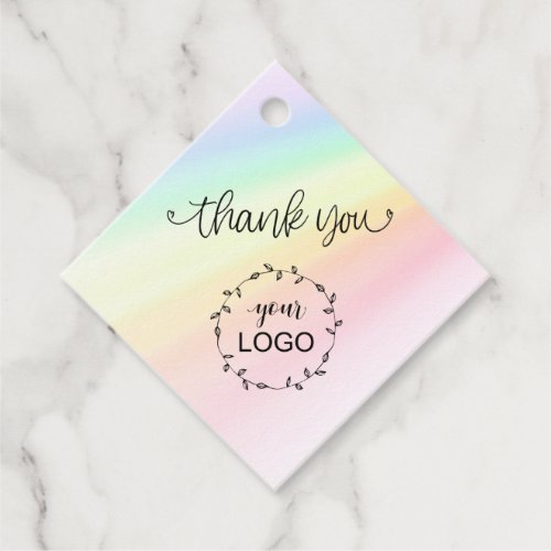 *~* Thank You Branding Business Rainbow Heart Favor Tags