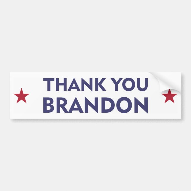 Thank You Brandon Bumper Sticker (Front)