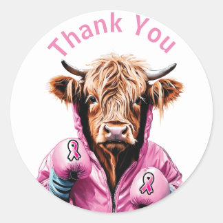 Thank You Breast Cancer Classic Round Sticker