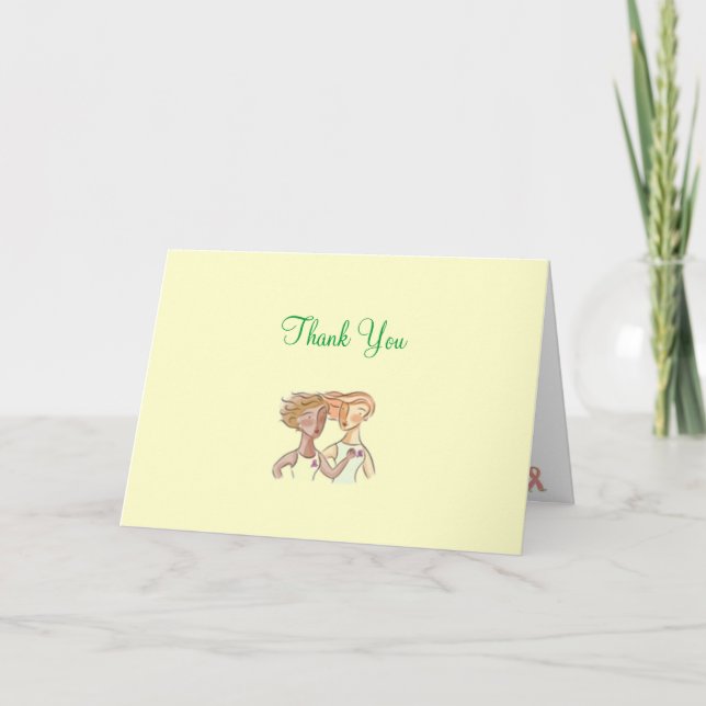 Thank You,breast cancer Thank You Card (Front)