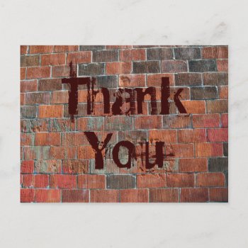 Thank You Brick Wall Postcard by DonnaGrayson_Photos at Zazzle