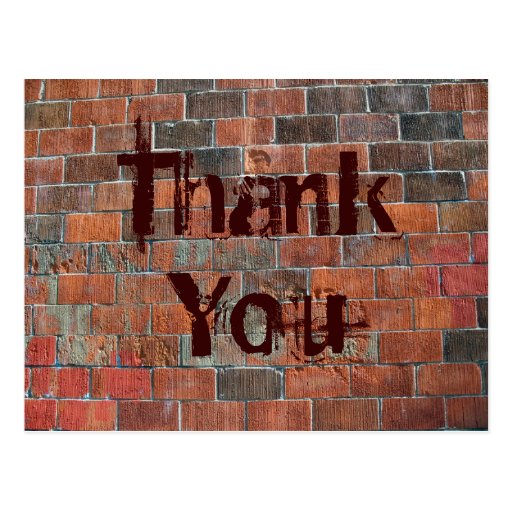 Thank You brick wall Postcard | Zazzle