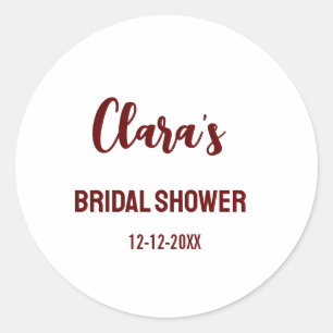 thank you bridal shower add name text party sign classic round sticker