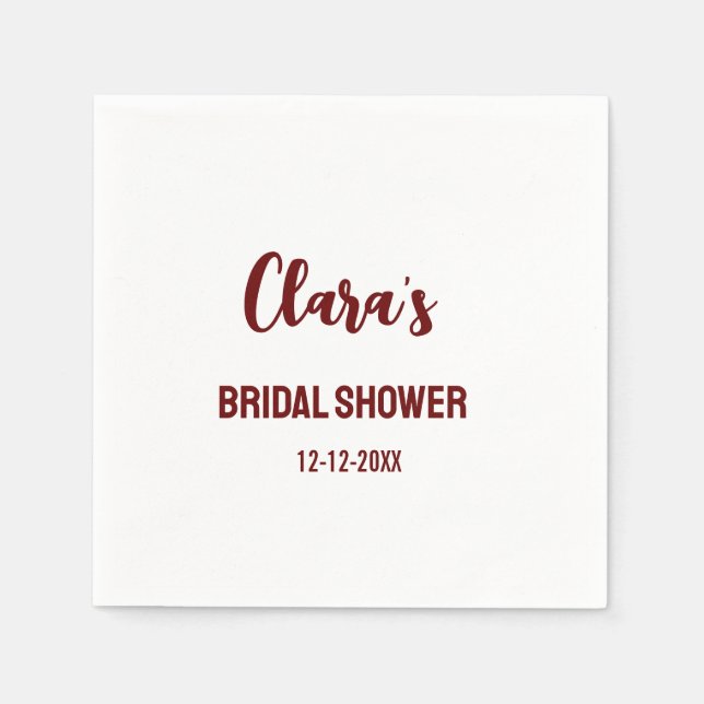 thank you bridal shower add name text party sign napkins (Front)
