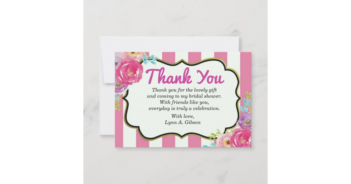 Thank You bridal Shower card | Zazzle