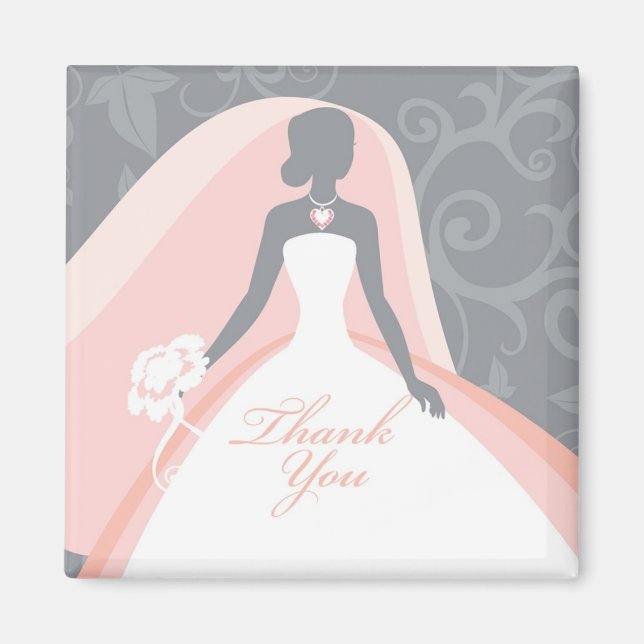 Thank You Bridal Shower Favors Magnets (Front)
