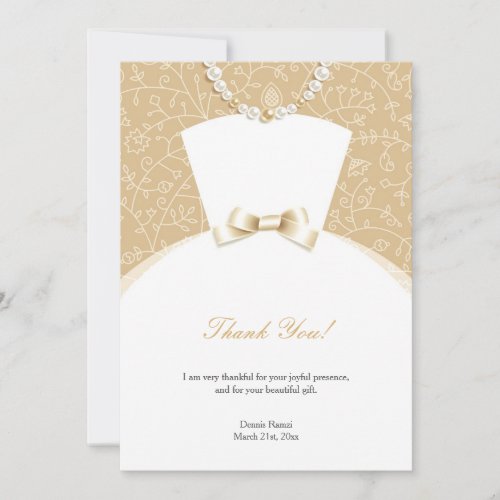 Thank You Bridal Shower Flat Card
