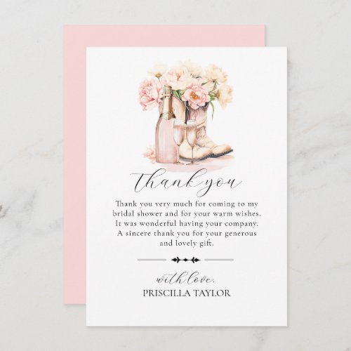 THANK YOU BRIDAL SHOWER Pink Cowgirl Boots 