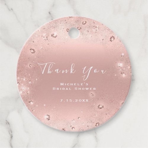 Thank You Bridal Shower Sweet 16th Ombre Blush Favor Tags