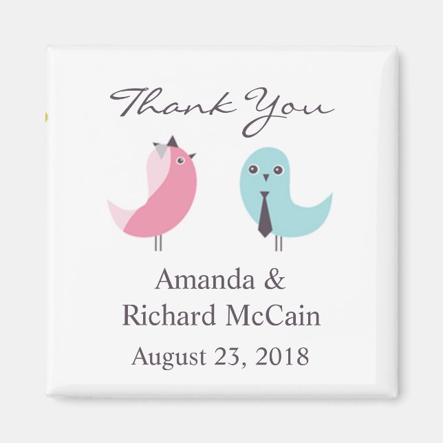 Thank You Bride and Groom Birds Magnet (Front)