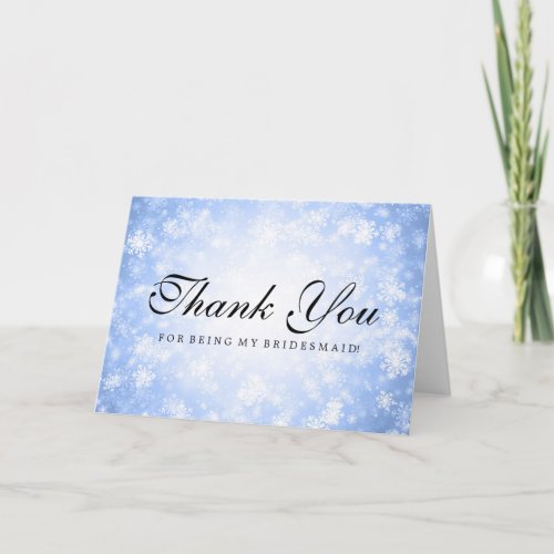 Thank You Bridesmaid Blue Winter Wonderland