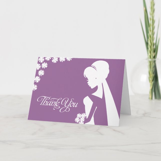 Thank You Bridesmaid Bridal Flowers Wedding Card (Front)