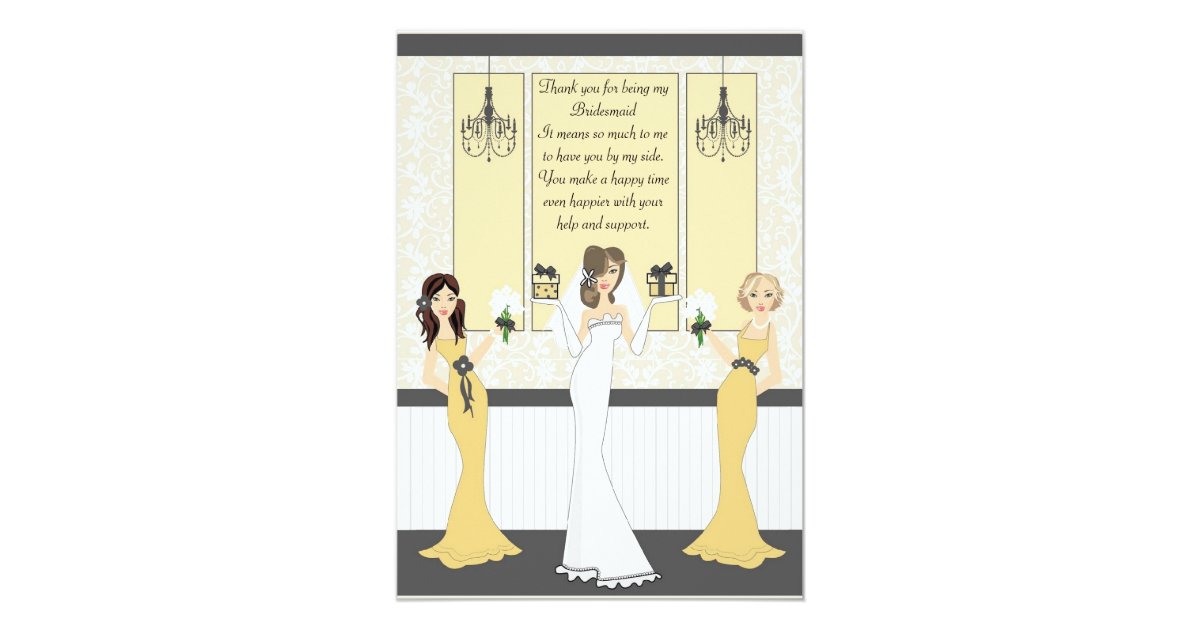 Thank you Bridesmaid Card | Zazzle.com