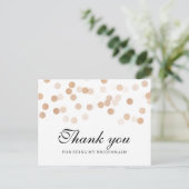 Thank You Bridesmaid Copper Foil Glitter Lights Postcard (Standing Front)