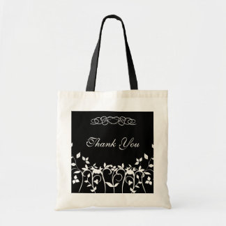 Thank You Bridesmaid Gift Bag - Black White Floral