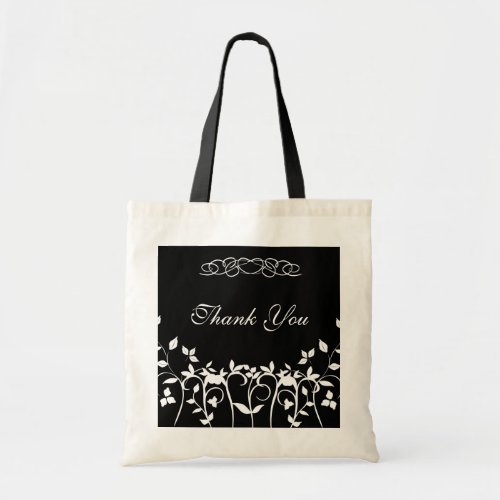 Thank You Bridesmaid Gift Bag _ Black White Floral