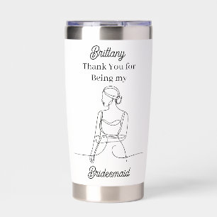 Thank You   Bridesmaid Gift Insulated Tumbler