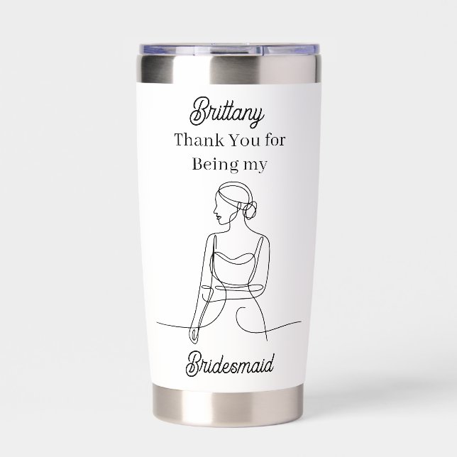 Thank You | Bridesmaid Gift Insulated Tumbler (Front)