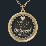 Thank You Bridesmaid Gold Plated Necklace<br><div class="desc">This unique thank you message with a heart is a perfect way to thank your bridesmaid for helping to make your wedding special.</div>