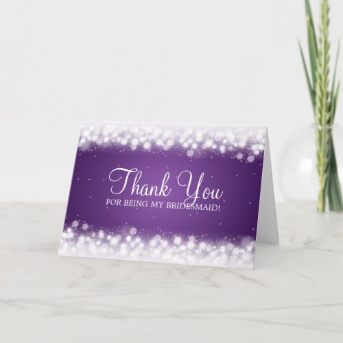 Thank You Bridesmaid Magic Sparkle Purple
