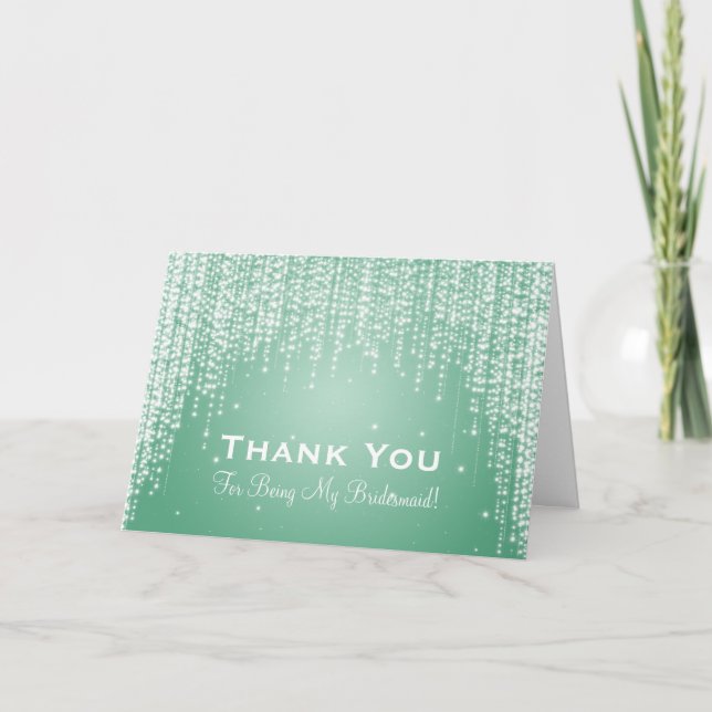 Thank You Bridesmaid Night Dazzle Mint Green (Front)