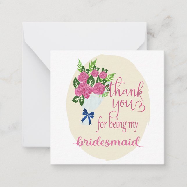 Thank you Bridesmaid Note Card (Front)