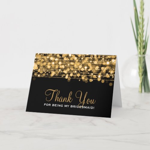 Thank You Bridesmaid Party Sparkles Gold