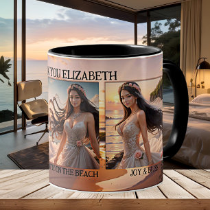 Thank You Bridesmaid Photo Beach Wedding Coffee Mug