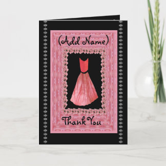 THANK YOU Bridesmaid RED Gown & PINK Cloud Frame