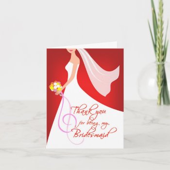 Thank You Bridesmaid - Ruby Red by SquirrelHugger at Zazzle