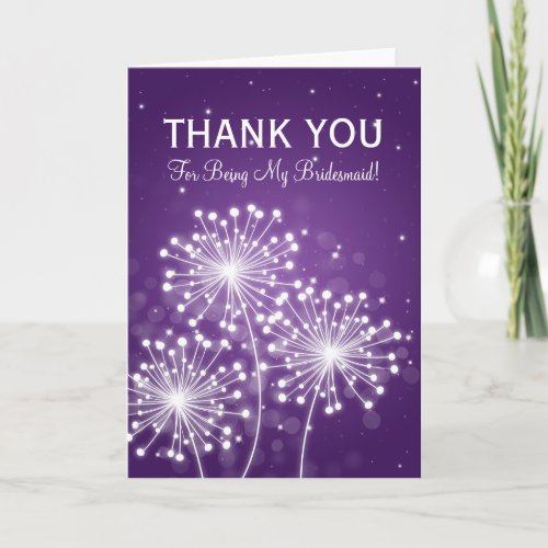 Thank You Bridesmaid Summer Sparkle Purple