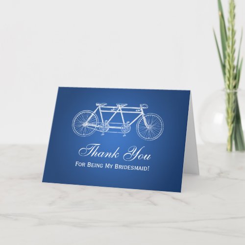 Thank You Bridesmaid Tandem Bike Blue