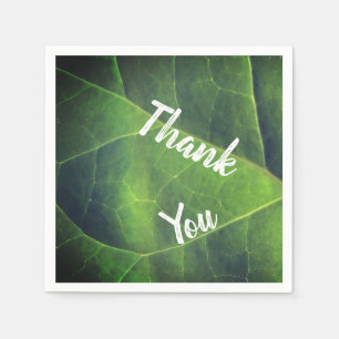 Thank You Bright Green Leaf Photo Appreciation Napkins