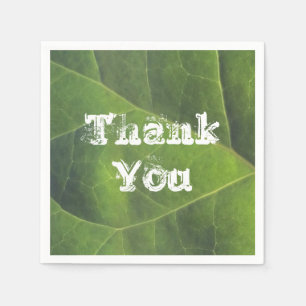 Thank You Bright Green Leaf Photo Appreciation Napkins