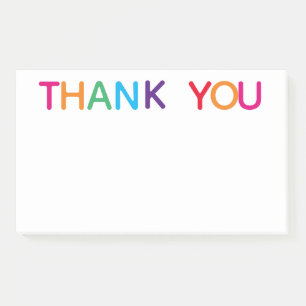 Thank You Bright Multicolored 10 x 6 Post-it Notes