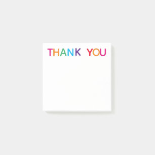 Thank You Bright Multicolored 3 x 3 Post-it Notes