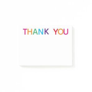 Thank You Bright Multicolored 4 x 3 Post-it Notes