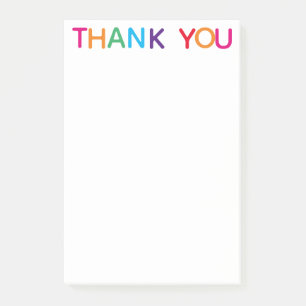 Thank You Bright Multicolored 4 x 6 Post-it Notes