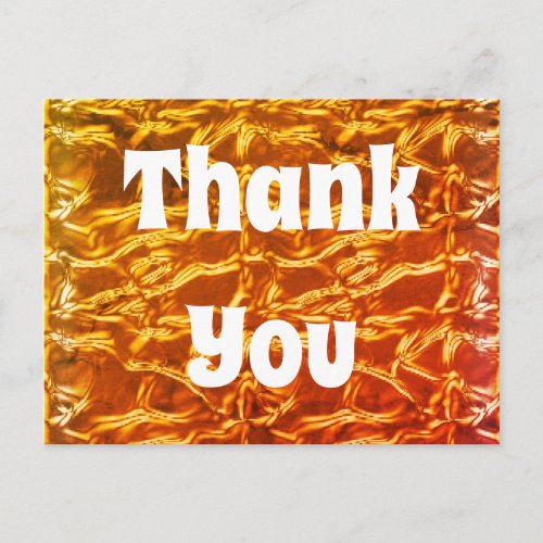 Thank You Bright Orange Abstract Appreciation Postcard