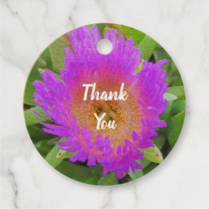 Thank You Bright Purple Flower Photo Apprecation Favor Tags