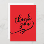 Thank You Bright Red Classical Unique Simple (Front/Back)