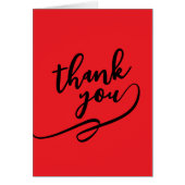 Thank You Bright Red Classical Unique Simple Card (Front)