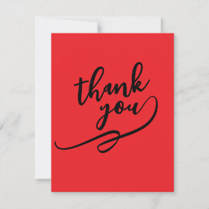 Thank You Bright Red Classical Unique Simple Note Card