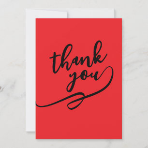 Thank You Bright Red Classical Unique Simple Note Card