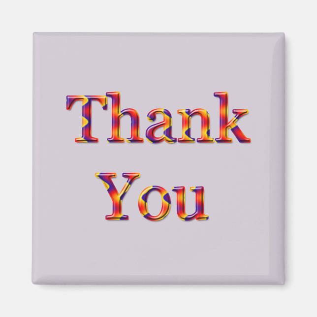 Thank You Bright Vivid Color Tie-Dye Pattern Magnet (Front)