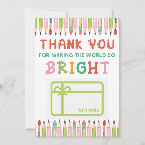 Thank You Bright World Gift Card Holder
