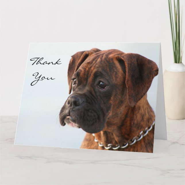 Thank You Brindle boxer puppy big greeting card (Front)