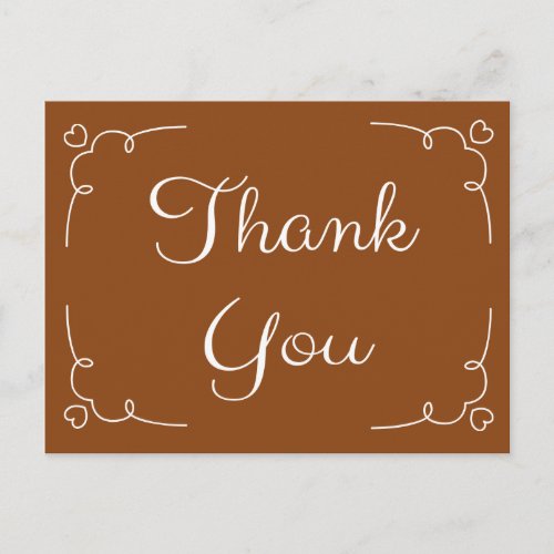 Thank You Brown And White Hearts Love Stickers Postcard